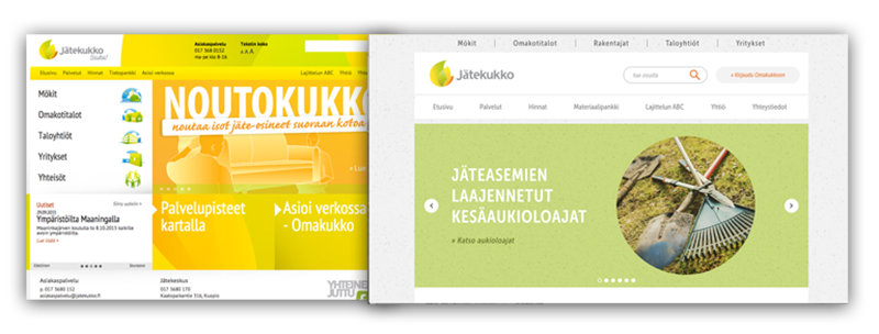 Jätekukon verkkosivu-uudistus tehtiin yhteistyössä Koodiviidakon ja mainostoimisto AD Kiivin kanssa.